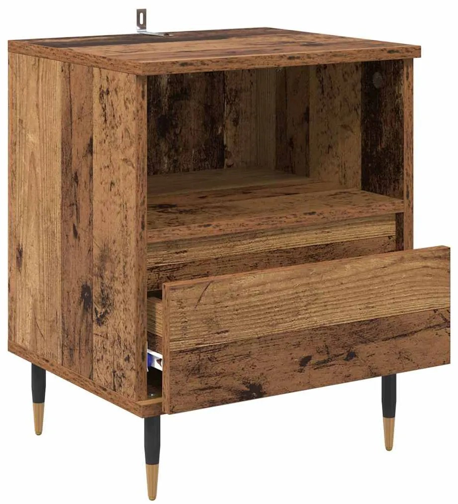 vidaXL Κομοδίνο Παλιό ξύλο 40 x 35 x 50 εκ. Επεξεργασμένο ξύλο