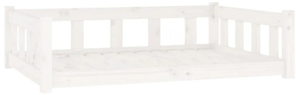 vidaXL Κρεβάτι Σκύλου Λευκό 105,5x75,5x28 εκ. από Μασίφ Ξύλο Πεύκου