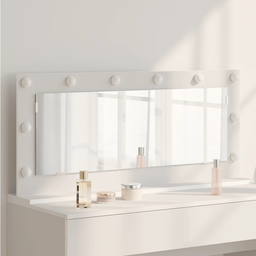 vidaXL Καθρέφτης Vanity με LED Φώτα Λευκό 100x45x18 εκ.