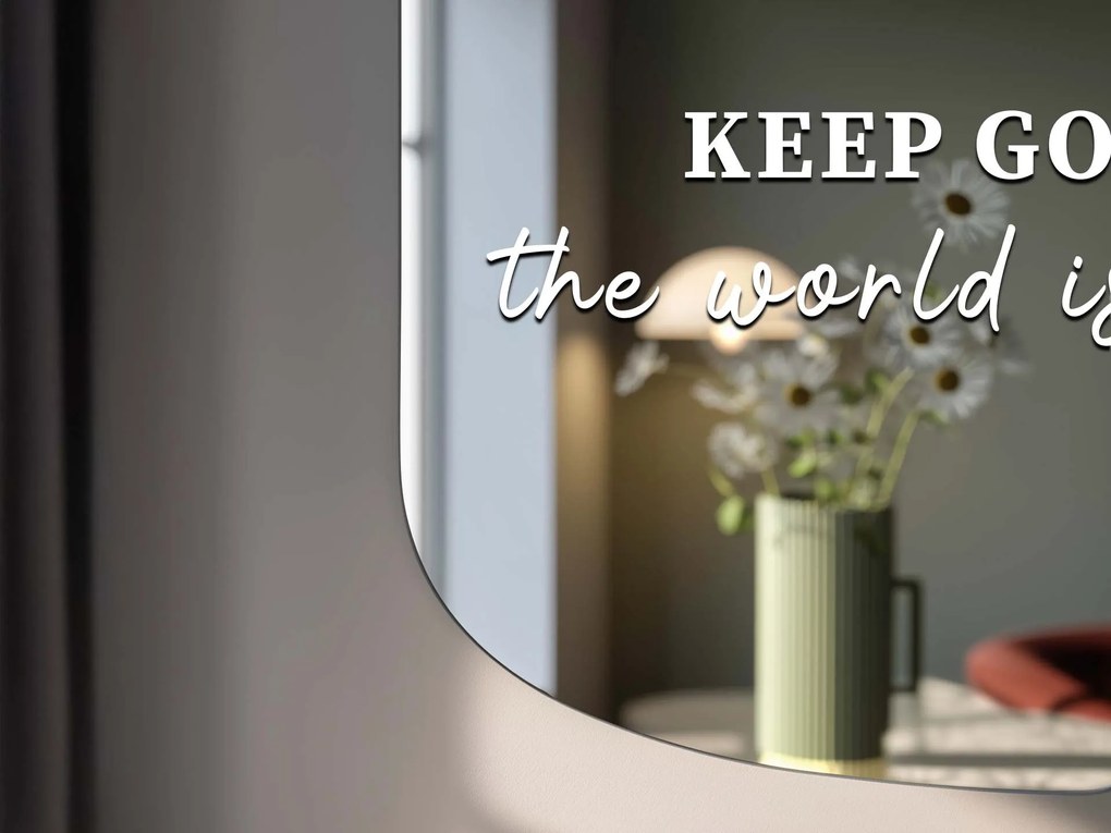Αυτοκόλλητο για καθρέφτη S27 – KEEP GOING, the world is yours.