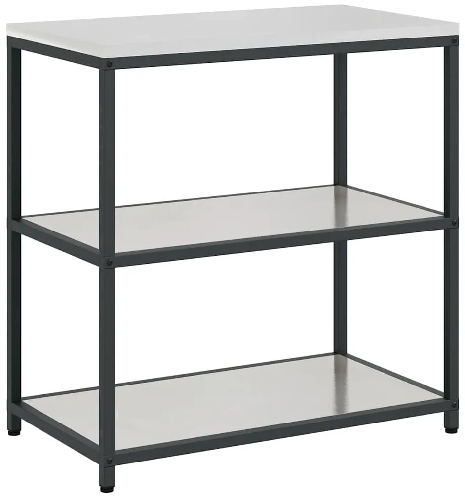 vidaXL Σετ Αποθήκευσης Κουζίνας με ράφι 3 pcs Ασημί Ανοξείδωτο ατσάλι