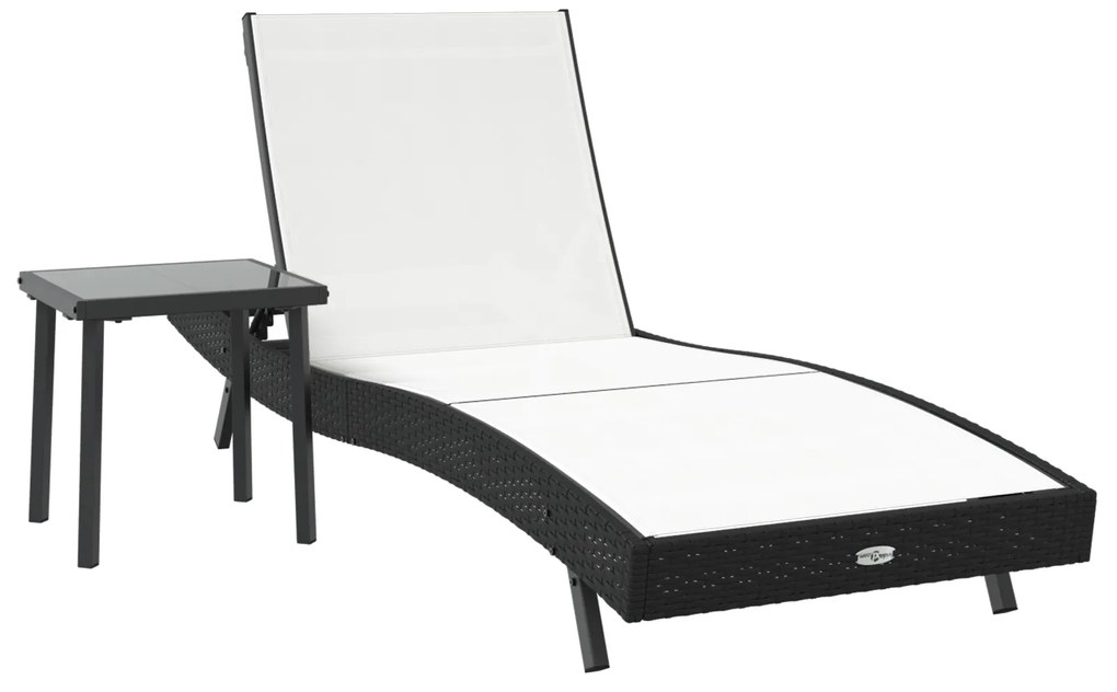 vidaXL Ξαπλώστρα 2 pcs Μαύρο, Λευκό 40 x 40 x 40.5 εκ συνθετικό ρατάν