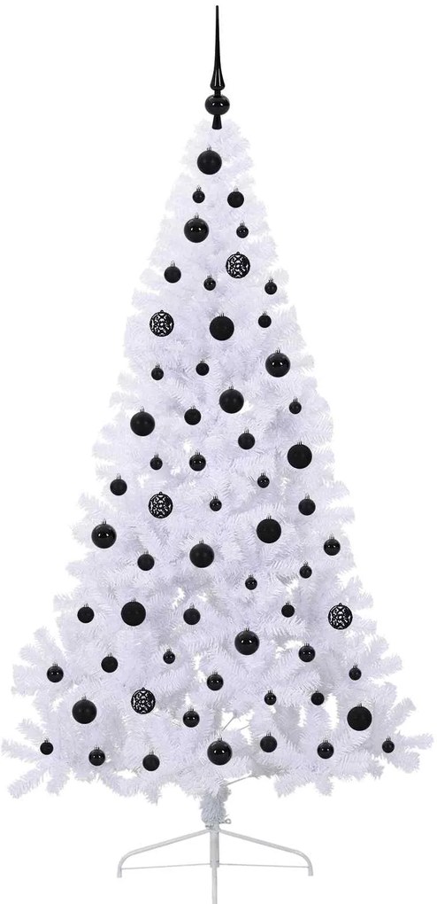 vidaXL Τεχνητό Χριστουγεννιάτικο Δέντρο Λευκό 180 cm PVC και Ατσάλι