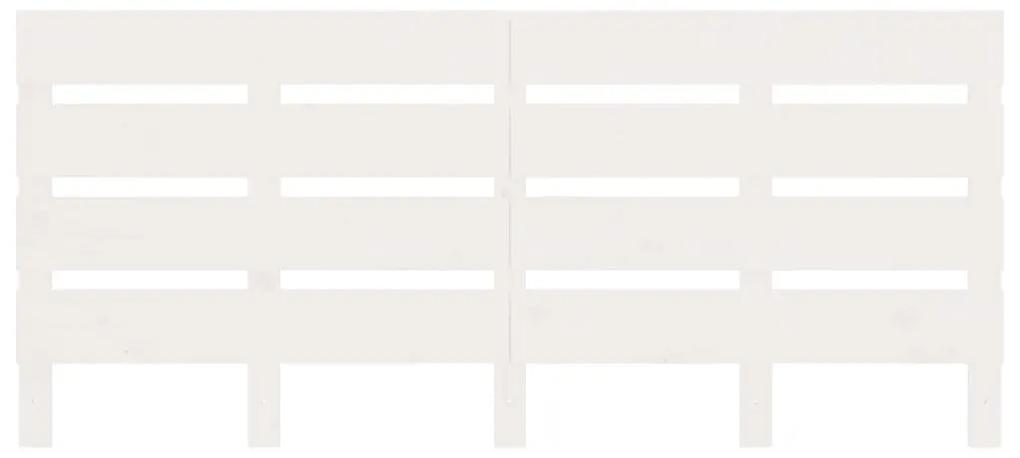 Πλαίσιο Κρεβατιού Λευκό 135 x 190 εκ. Μασίφ Ξύλο Πεύκου Διπλό - Λευκό
