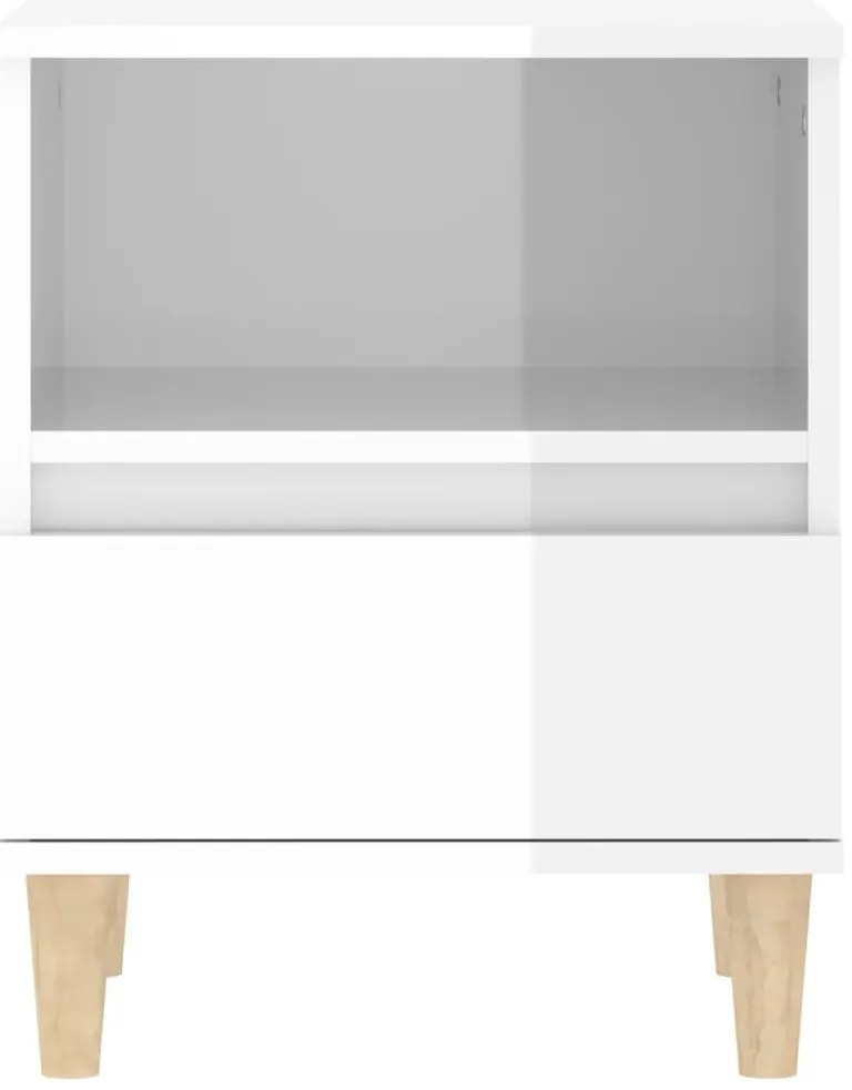 vidaXL Κομοδίνα 2 τεμ. Γυαλιστερό Λευκό 40 x 35 x 50 εκ.