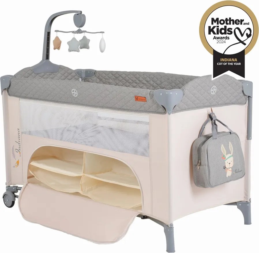 Folding cot Indiana grey