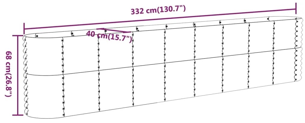 ΖΑΡΝΤΙΝΙΕΡΑ ΠΡΑΣΙΝΗ 332X40X68 ΕΚ ΑΤΣΑΛΙ ΜΕ ΗΛΕΚΤΡ. ΒΑΦΗ ΠΟΥΔΡΑΣ 318908