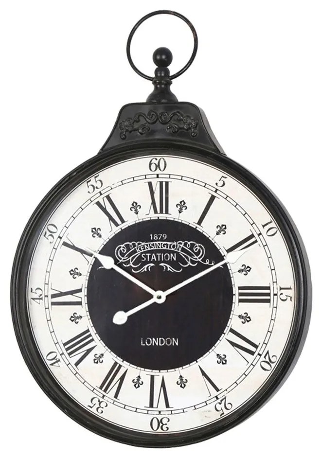 Ρολόι Τοίχου Cloco 351-000023 60x6x86cm Black Inart Μέταλλο,Γυαλί