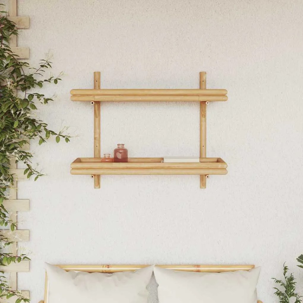 vidaXL Ράφι Τοίχου με ράφι Επιτοίχιο Καφέ 39 x 26 x 60 εκ. Μπαμπού