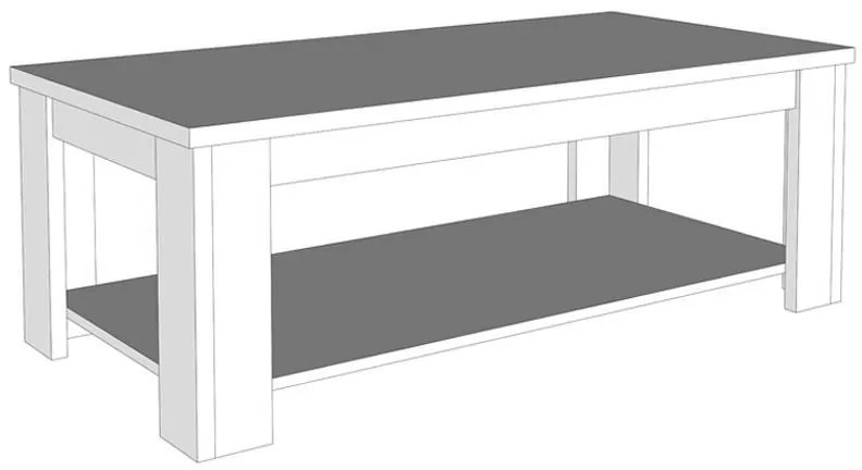 Τραπεζάκι Σαλονιού Oscar KS Λευκός Δρύς 120x60x41 εκ. 120x60x41 εκ.