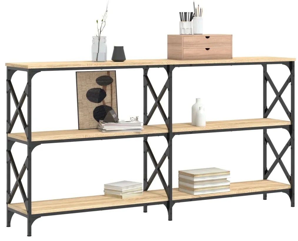 vidaXL Τραπέζι Κονσόλα Sonoma Δρυς 156 x 28 x 80,5 εκ. Επεξεργ. Ξύλο