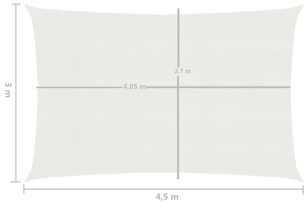 Πανί Σκίασης Λευκό 3 x 4,5 μ. από HDPE 160 γρ./μ² - Λευκό