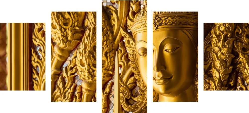 Εικόνα 5 μερών άγαλμα του Βούδα στο ναό - 200x100