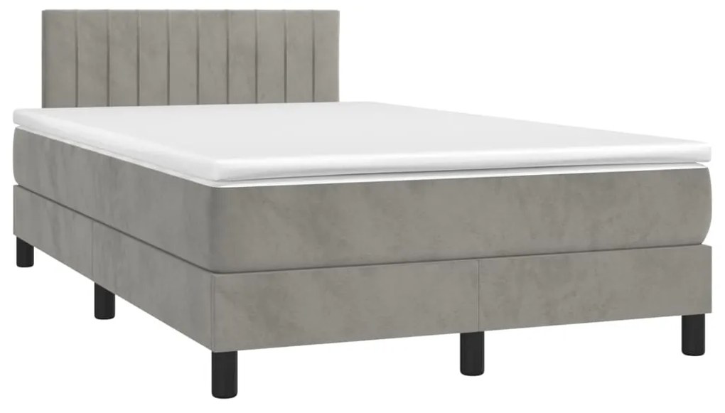 ΚΡΕΒΑΤΙ BOXSPRING ΜΕ ΣΤΡΩΜΑ ΑΝΟΙΧΤΟ ΓΚΡΙ 120X200 ΕΚ. ΒΕΛΟΥΔΙΝΟ 3141413