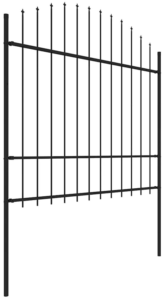 vidaXL Κάγκελα Περίφραξης με Λόγχες Μαύρα (1,5-1,75) x 3,4 μ. Ατσάλινα