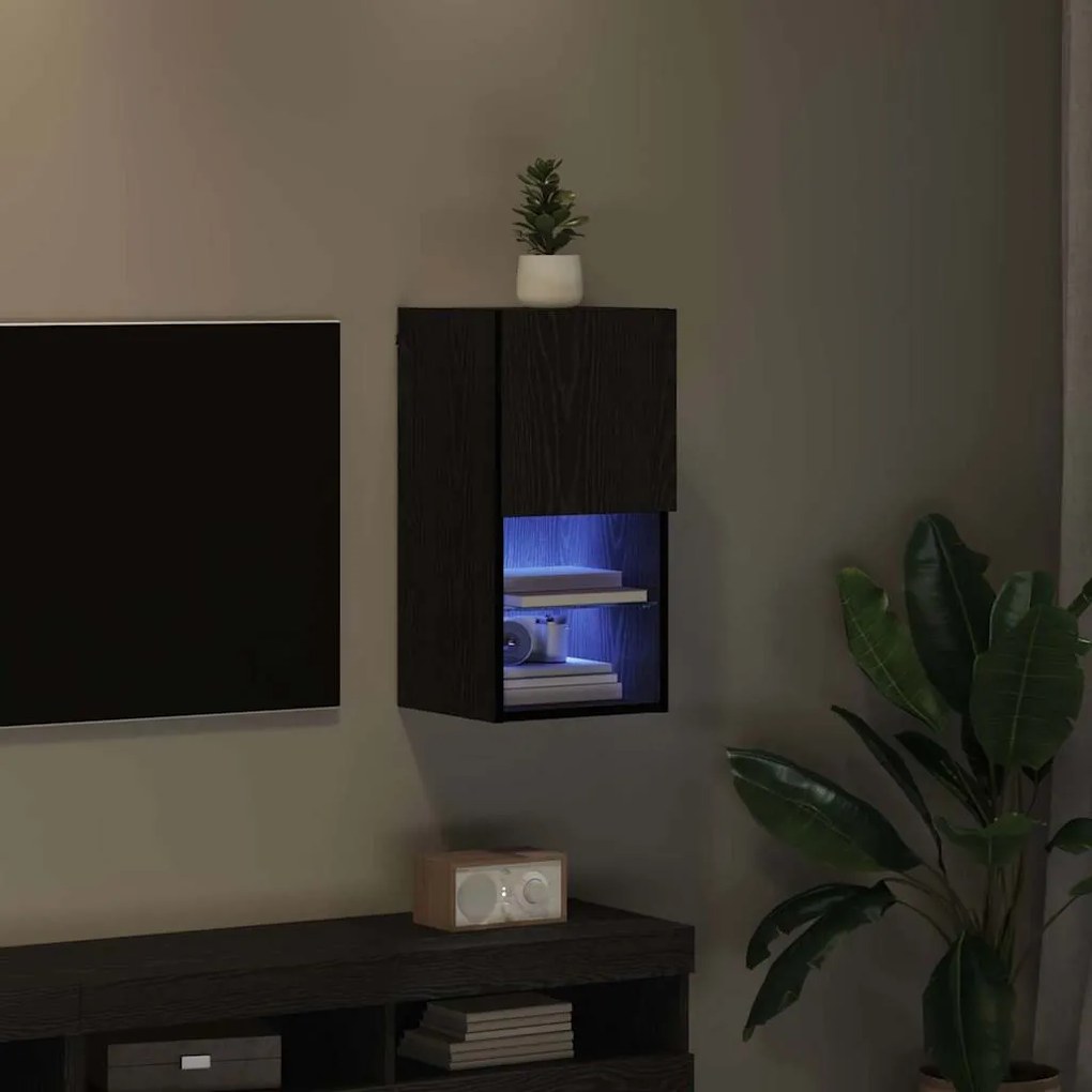 vidaXL Κρεμαστός θρανίο τηλεόρασης Μαύρη Οξυά 30,5 x 30 x 60 εκ.