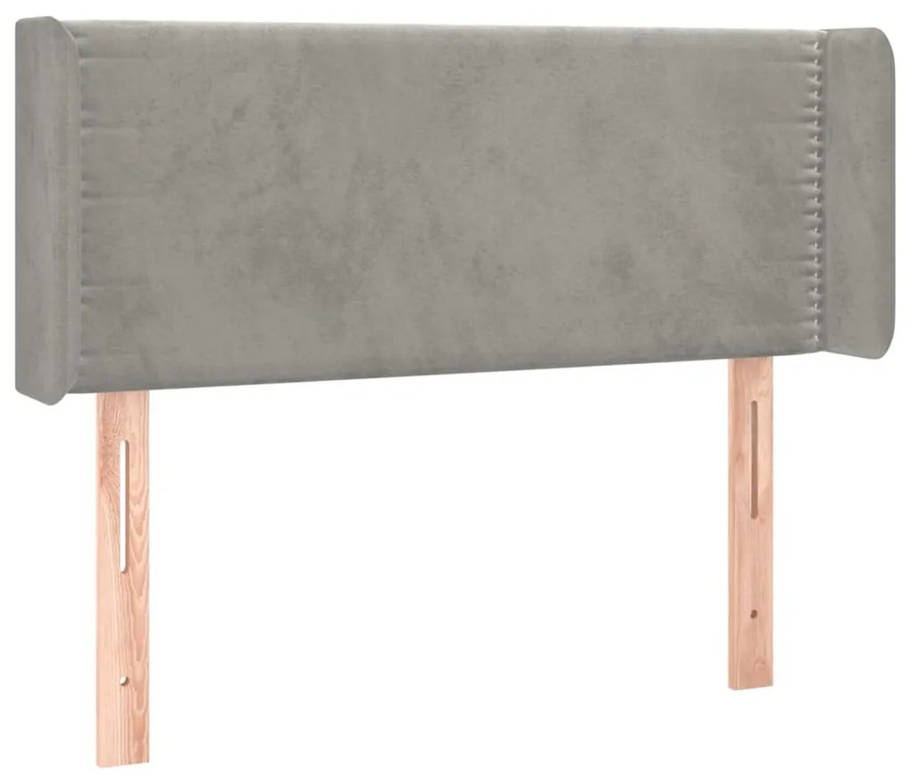 vidaXL Κεφαλάρι με Πτερύγια Ανοιχτό Γκρι 83x16x78/88 εκ. Βελούδινο