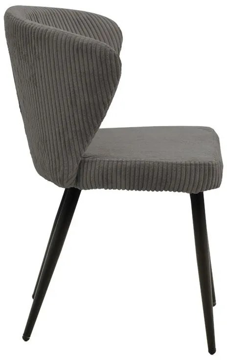 Καρέκλα Mattia ανθρακί ύφασμα-πόδι μαύρο μέταλλο 55x53x80εκ 55x53x80 εκ.