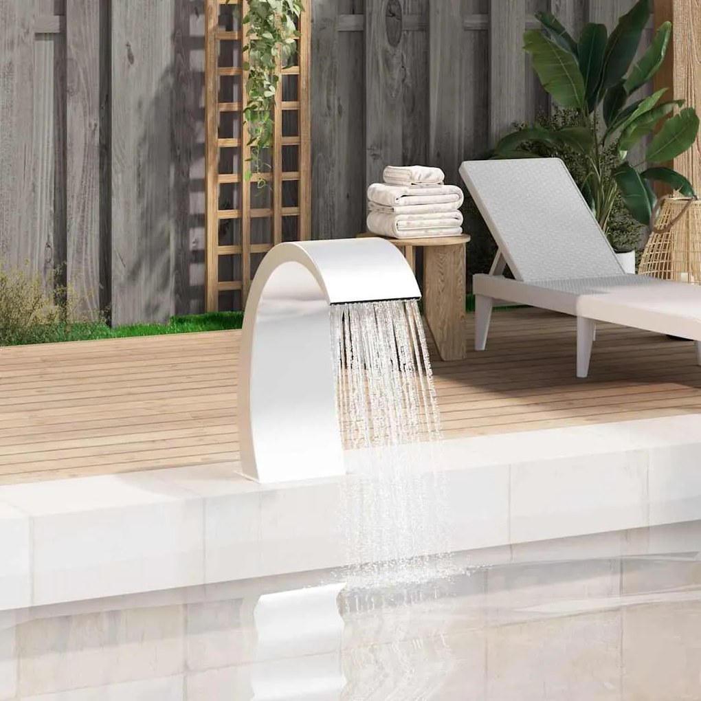 vidaXL Σιντριβάνι Πισίνας 22 x 60 x 70 εκ. από Ανοξείδωτο Ατσάλι 304