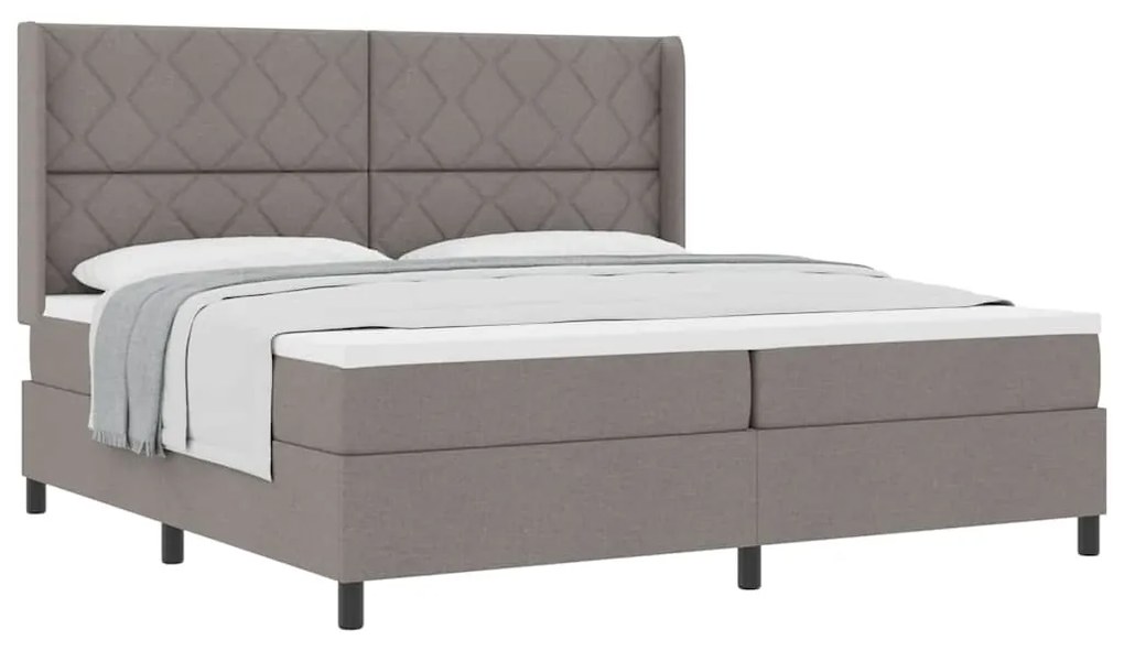 vidaXL Κρεβάτι με ελατήρια με στρώμα Taupe 200 x 200 cm ύφασμα