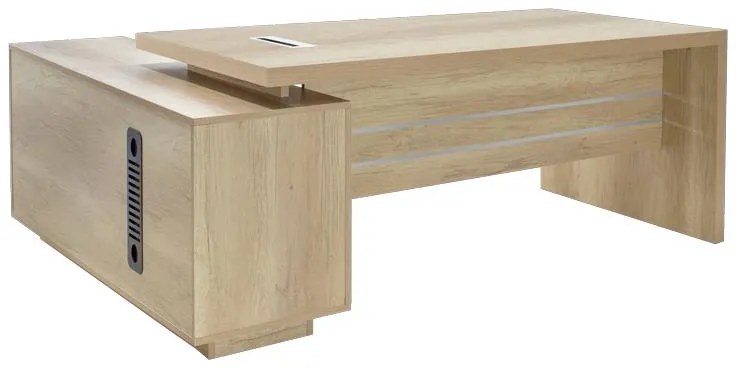 Γραφείο εργασίας επαγγελματικό Minimal δεξιά γωνία φυσικό 200x170x75εκ 200x170x75 εκ.