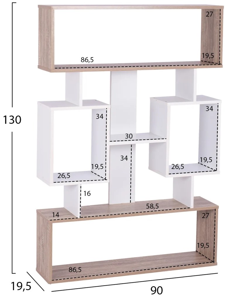 ΒΙΒΛΙΟΘΗΚΗ CHANDLER HM8769.01 90X19.5X130 ΛΕΥΚΗ (1 Τεμμάχια)