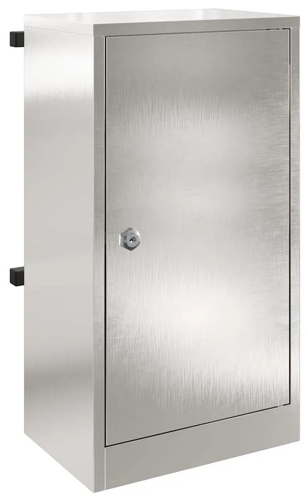 vidaXL γραμματοκιβώτιο Μαύρο 30 x 23 x 55 εκ. Ανοξείδωτο ατσάλι