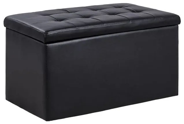 Σκαμπό-Μπαούλο Με Αποθηκευτικό Χώρο Punk Black HM279.01 90x50x52Υ εκ. Τεχνόδερμα
