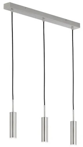 Κρεμαστό Φωτιστικό LED Οροφής Μέταλλο STINA Η250 Φ70 Fischer Honsel-860011-Νίκελ Ματ 860011