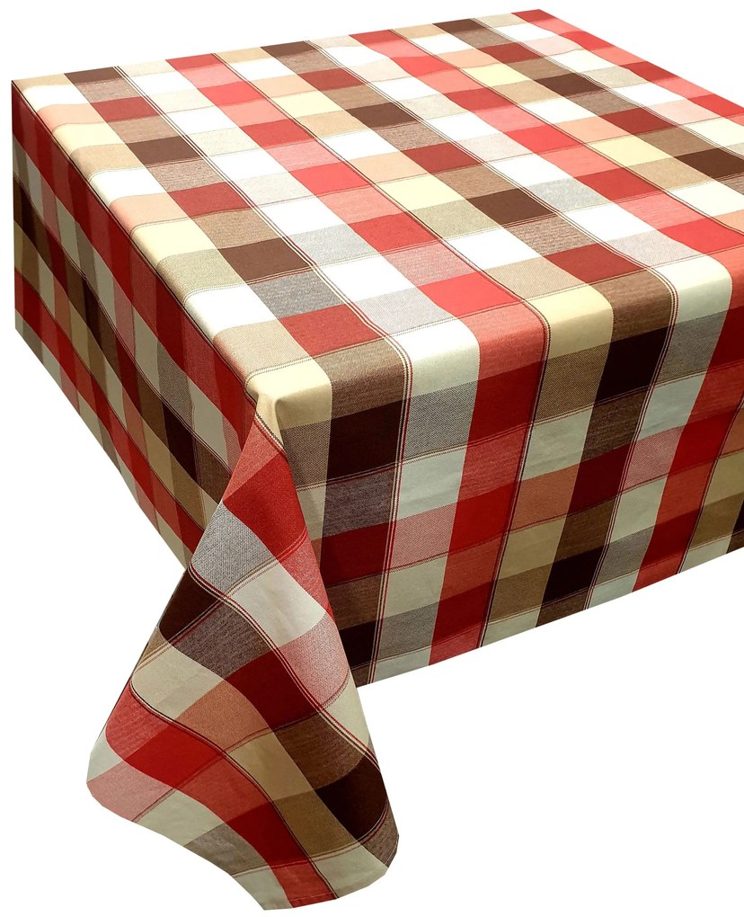 Τραπεζομάντηλο Polycotton 140x140εκ. Καρώ Design-3 Red Komvos Home 7213300-7