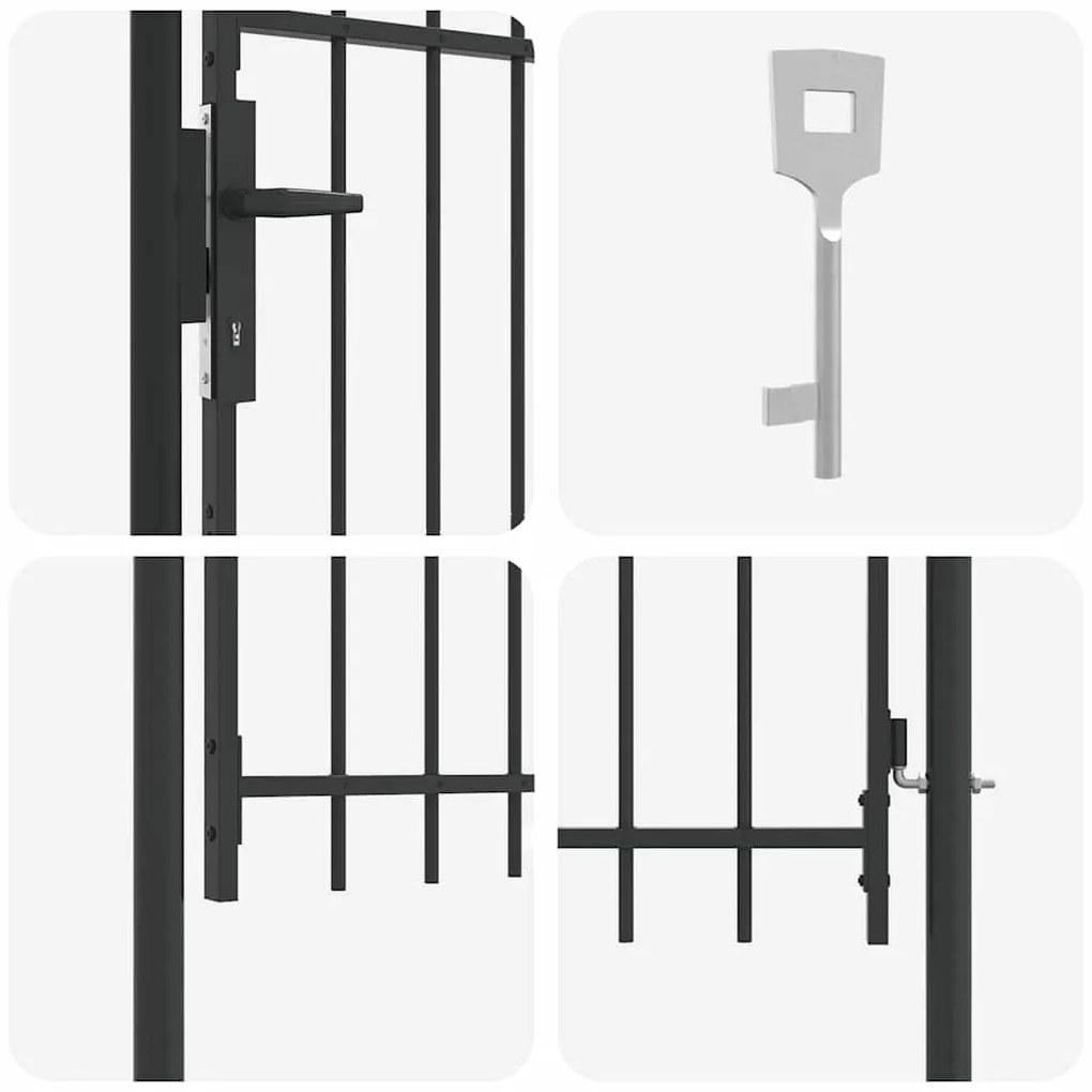 vidaXL Πύλη Φράχτη Γκρι 100 x 120 cm Χάλυβας με Επικάλυψη Πούδρας