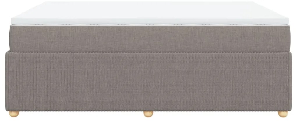 vidaXL Κρεβάτι Boxspring με Στρώμα Taupe 140x190 εκ. Υφασμάτινο