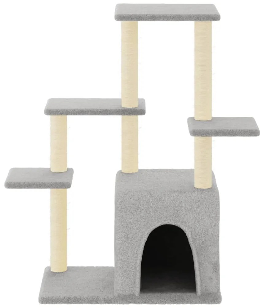 vidaXL Γατόδεντρο Aνοιχτό Γκρι 97,5 εκ. με Στύλους Ξυσίματος από Σιζάλ
