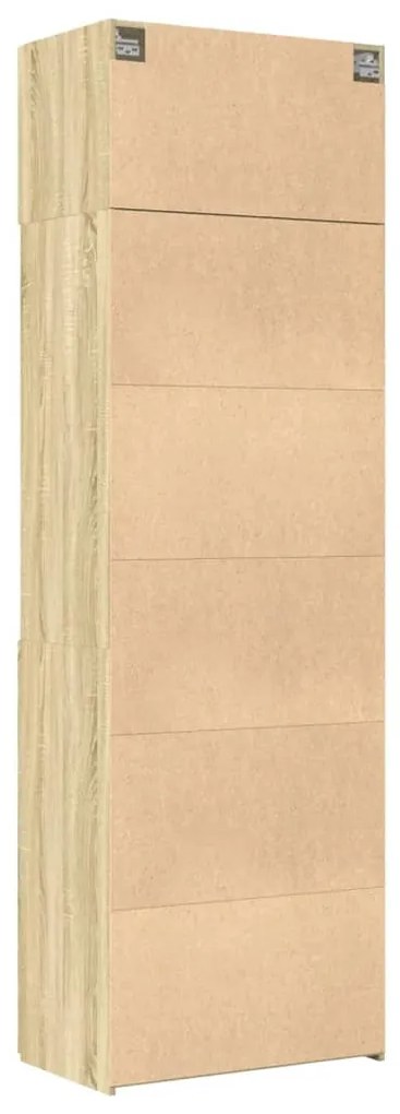 Ραφιέρα με Ντουλάπια Sonoma Δρυς 70x42,5x225 εκ. Επεξ. Ξύλο - Καφέ