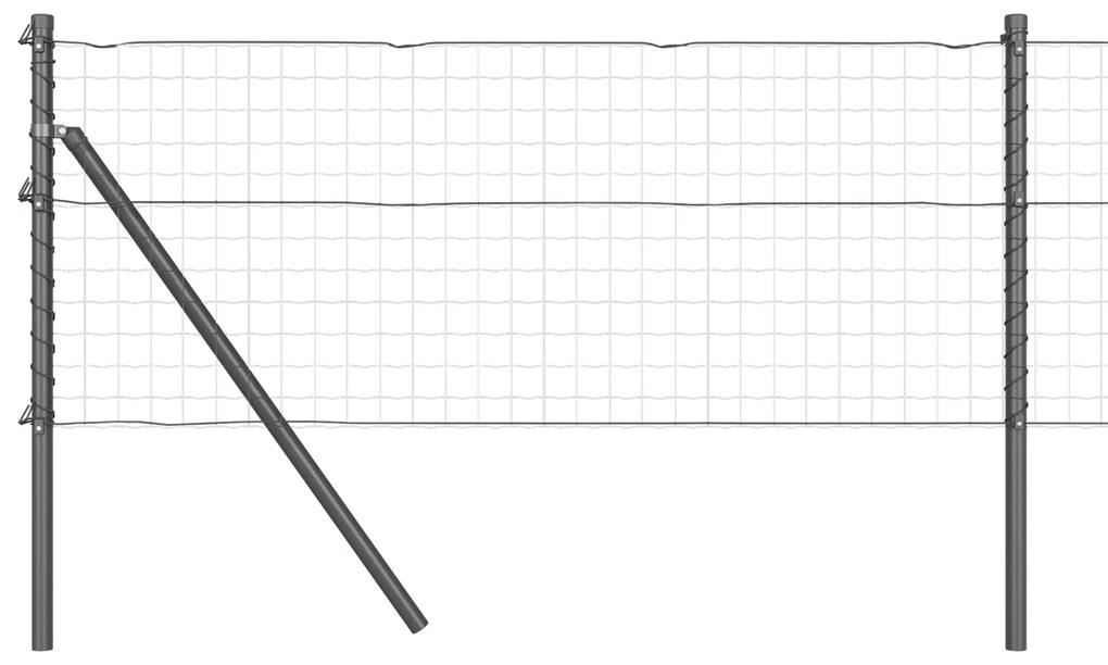vidaXL Πόλοι Φράχτη 52 τεμάχια Γκρι Ø32 mm 80 cm Γαλβανισμένο Χάλυβα