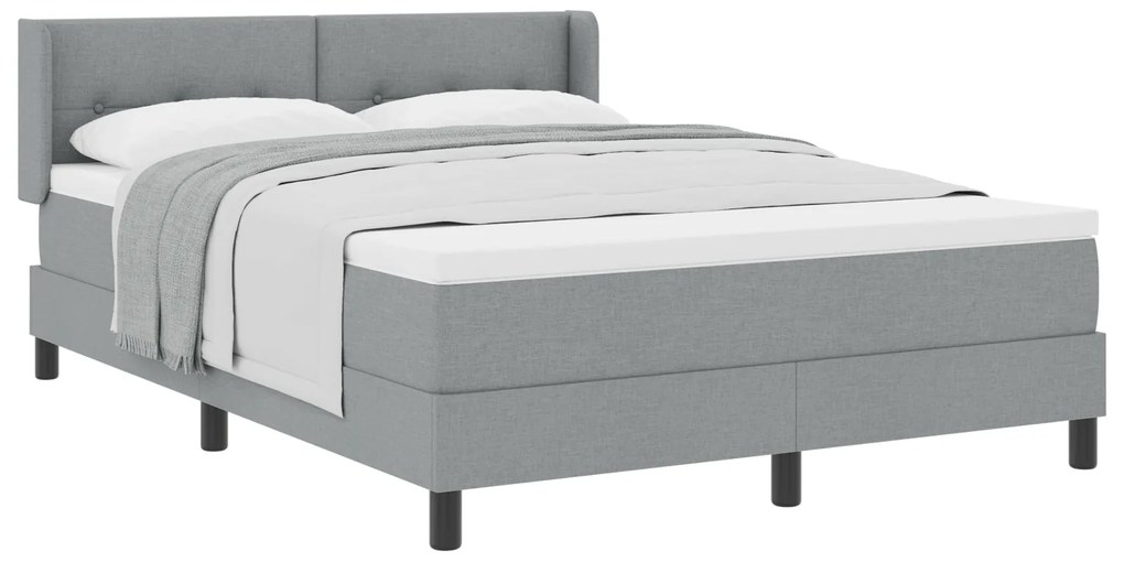 vidaXL Κρεβάτι με Ελατήρια και Στρώμα - Γκρι - 160 x 200 εκ. - Ύφασμα