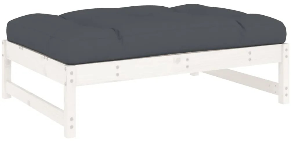 vidaXL Σαλόνι Κήπου Σετ 6 Τεμαχίων Λευκό από Μασίφ Ξύλο με Μαξιλάρια