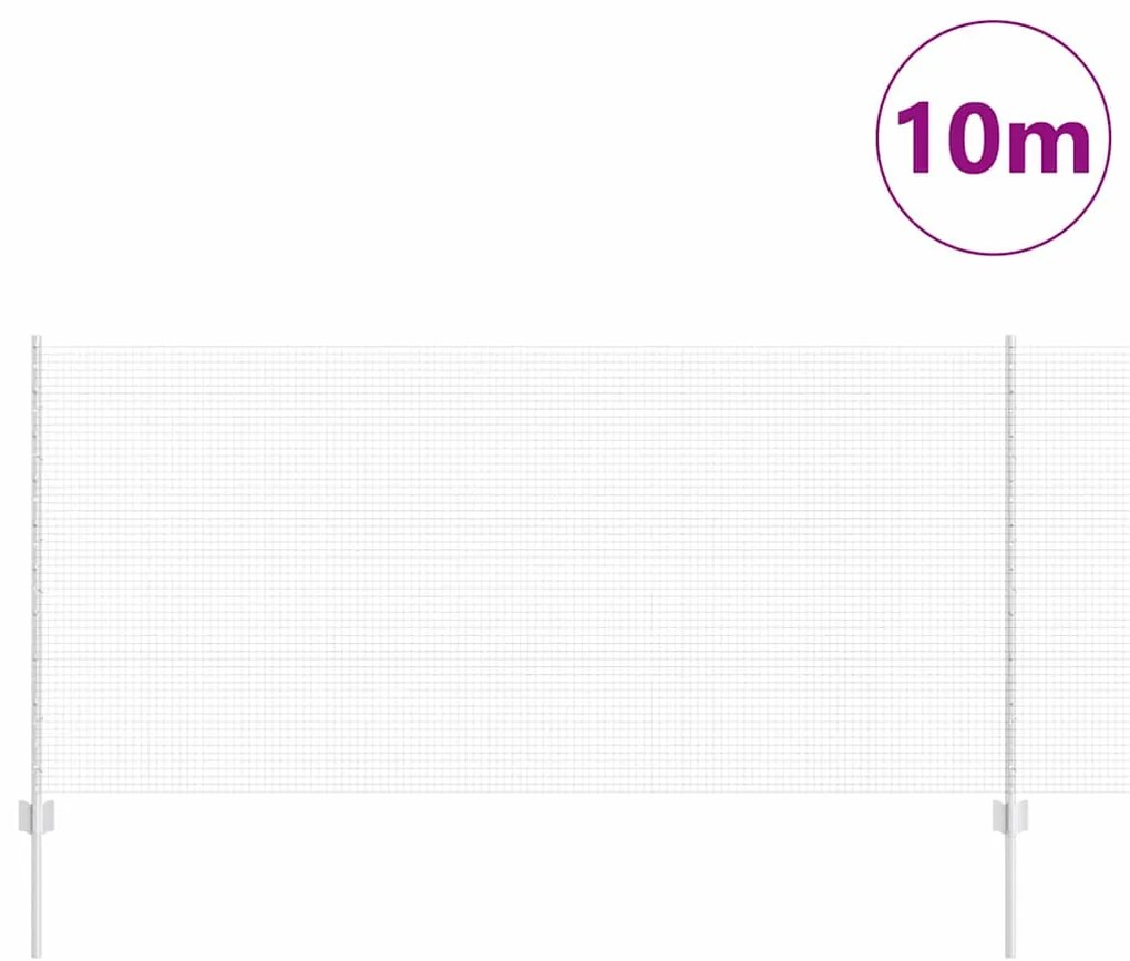 vidaXL Τείχος και Πόστ Ασημί 1 x 10 m Ατσάλι