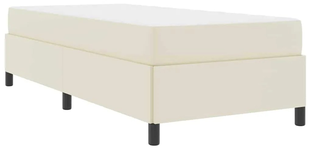 vidaXL Σκελετός κρεβατιού με στρώμα Κρεμ 100 x 200 cm Τεχνητό δέρμα