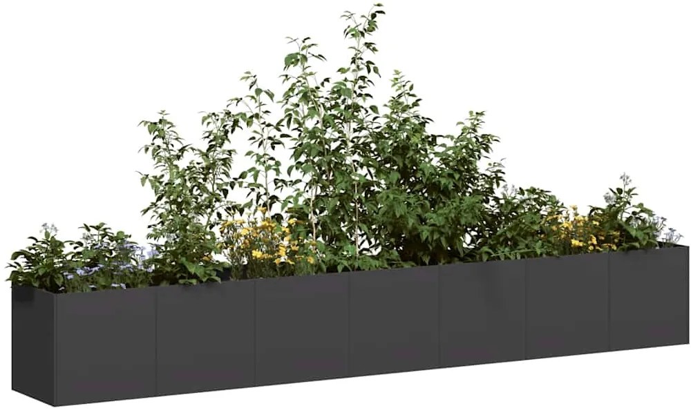 vidaXL Ζαρντινιέρα Μαύρη 280x40x40 εκ. από Χάλυβα Ψυχρής Έλασης