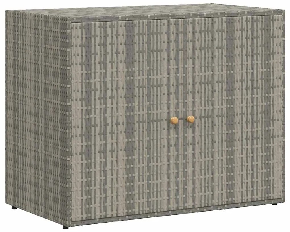vidaXL Ντουλάπι Αποθήκευσης Κήπου Γκρι 100x55,5x80 εκ. Συνθετικό Ρατάν