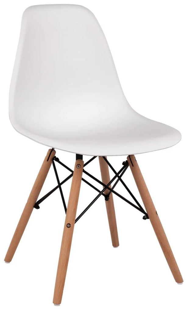 Καρέκλα C8460.01 Twist PP και Ξύλινα πόδια Λευκή 46x50x82εκ. 4αδα 46x50x82 εκ.