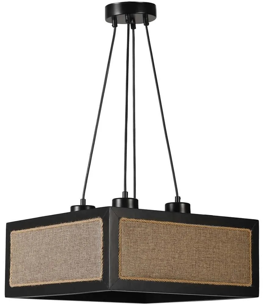 Φωτιστικό Οροφής Kumsal 941RTN1183 41x41x70cm 4xE27 40W Beige-Black Opviq