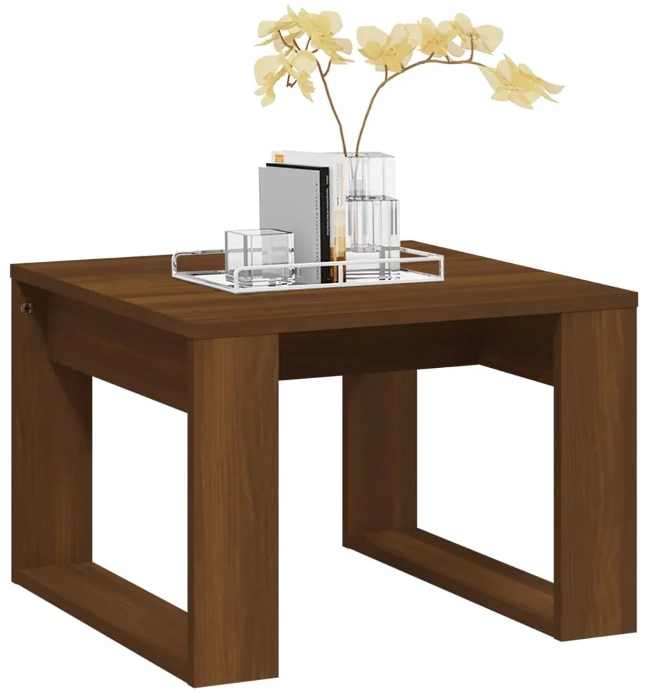 vidaXL Βοηθητικό Τραπέζι Καφέ Δρυς 50 x 50 x 35 εκ. Επεξεργασμένο Ξύλο