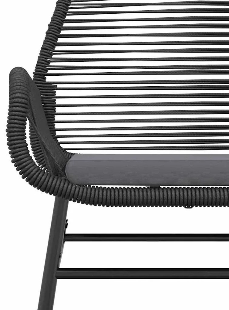 vidaXL Σετ Τραπεζαρίας Κήπου 7Τεμ. Μαύρο Συνθ.Ρατάν/Γυαλί με Μαξιλάρια