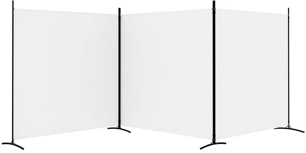 vidaXL Διαχωριστικό Δωματίου με 3 Πάνελ Λευκό 525x180 εκ. από Ύφασμα