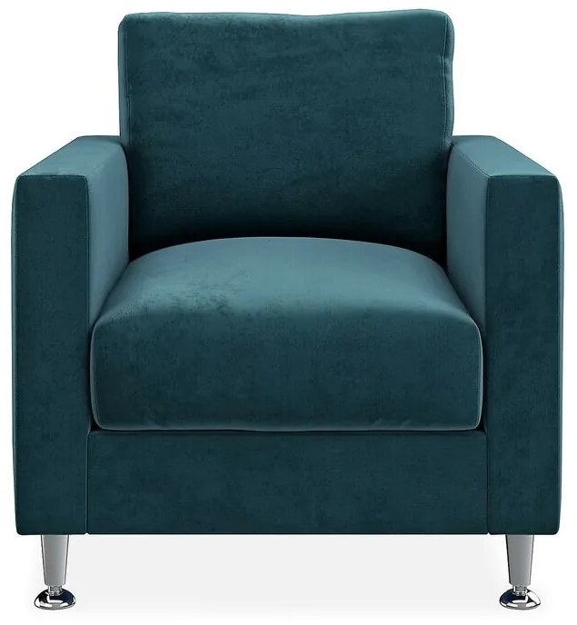 Πολυθρόνα Scandinavian Choice 772, Μπλε, 80x90x82cm, Ταπισερί, Πόδια: Μεταλλικά