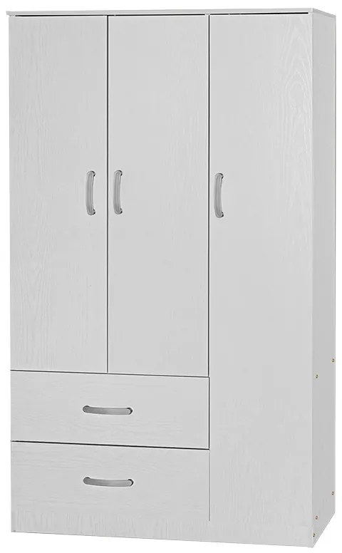 Intrahome Ντουλάπα ρούχων τρίφυλλη Zelia Intrahome με 2 συρτάρια χρώμα λευκό 90x42x180εκ | SKU: INTRAPA-350111139