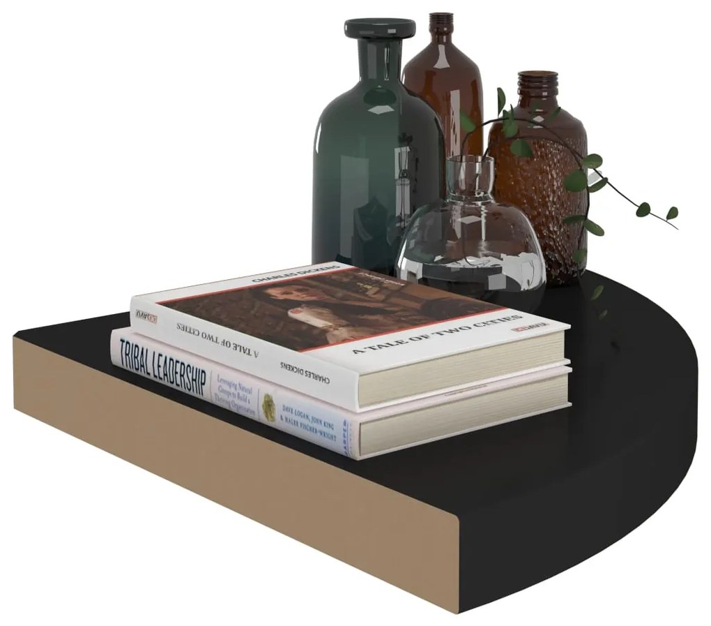 vidaXL Ράφια Τοίχου 2 τεμ. Μαύρα 35x35x3,8 εκ. από MDF