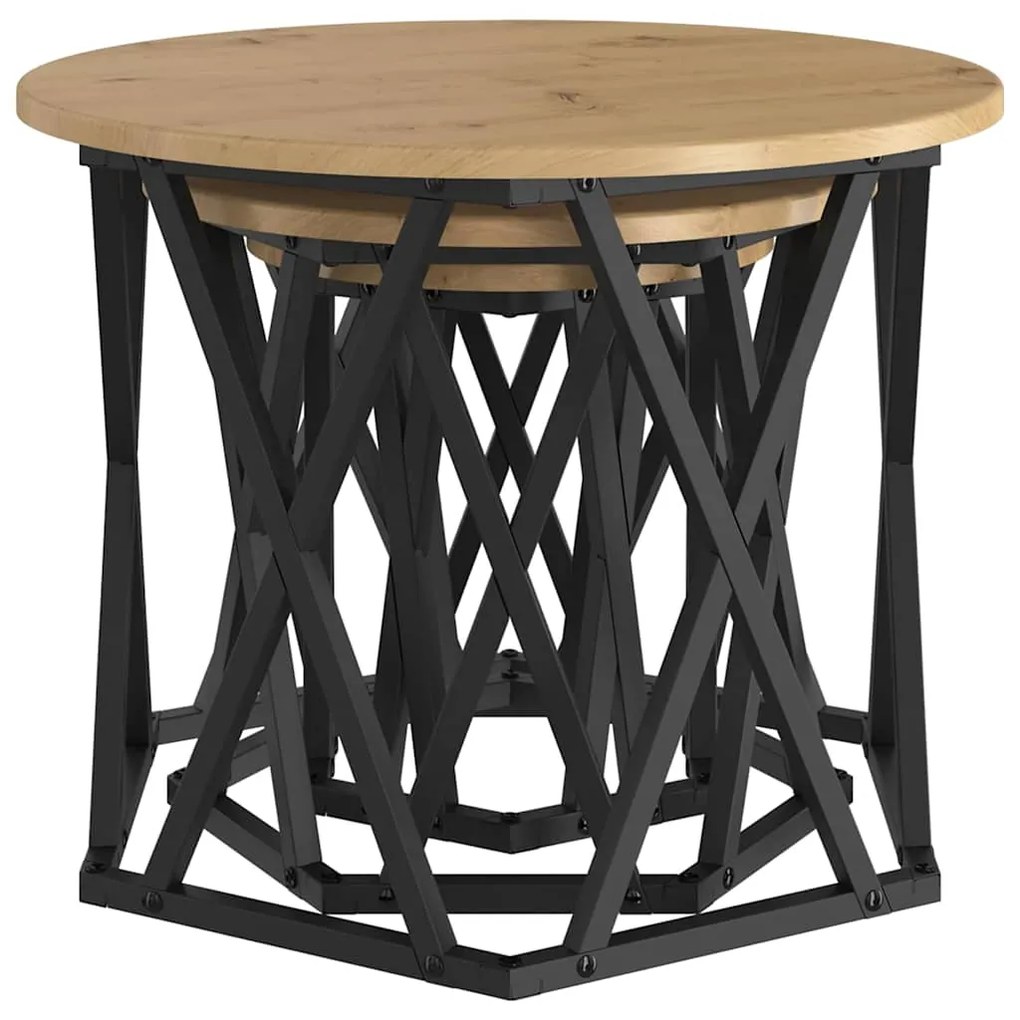 vidaXL Κομοδίνο Μονάδας 3 pcs artisan δρυς 53 x 53 x 40 cm